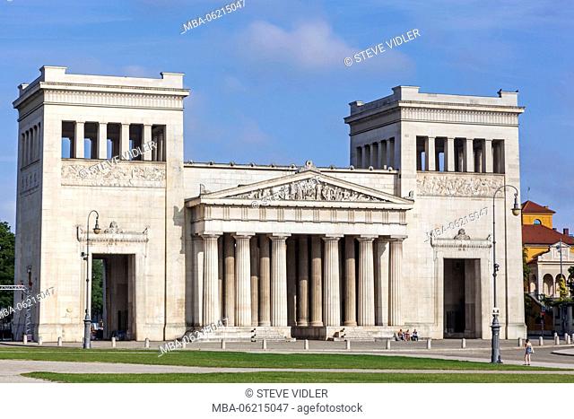 Germany, Bavaria, Munich, Glyptothek Museum, The Propylaea Gate