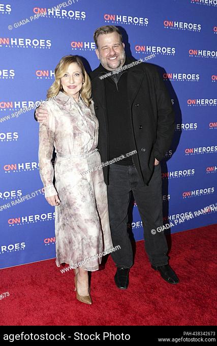 New York, USA, December 10, 2023 - Edie Falco and Stephen Wallem Attended the 17th Annual CNN Heroes 2023 Today at the Museum of Natural History in New York...