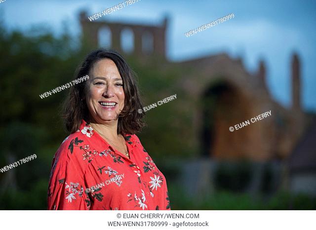 Arabella Weir sits for portraits as she attends the ""Borders Book Festival"" in Melrose. Featuring: Arabella Weir Where: Melrose