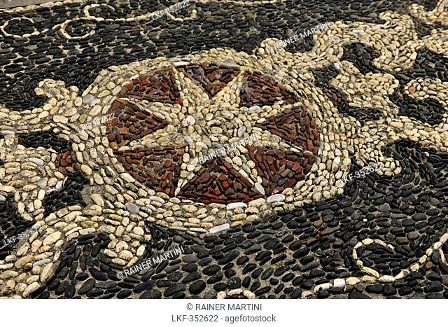 Mosaic of stones, Moneglia, Liguria, Italy, Europe