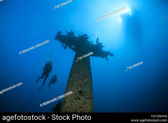 Mast of Maldive Victory Wreck, Hulhule, North Male Atoll, Maldives