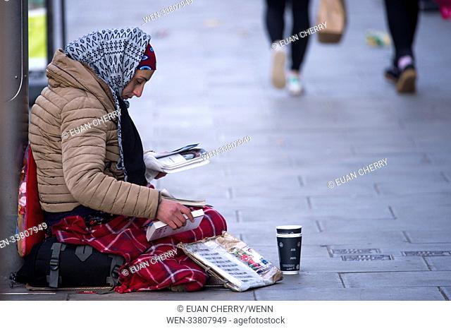 Homelessness in Scotland's capital Edinburgh. Featuring: Homeless individual Where: Edinburgh, United Kingdom When: 24 Feb 2018 Credit: Euan Cherry/WENN