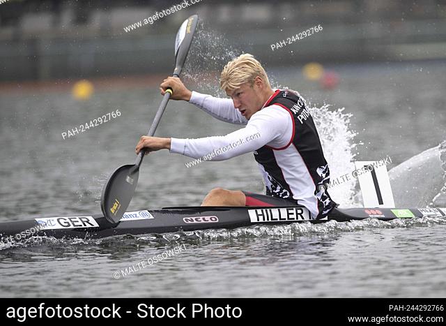 Martin HILLER (KC Potsdam) men's canoe K1, action, the finals 2021 in the disciplines canoe, SUP, canoe polo from 03.06.-06.06.2021 in Duisburg