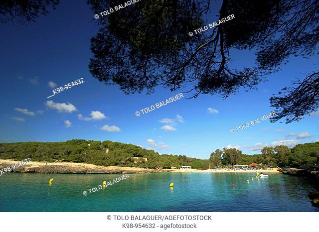 Ses Fonts de n'Alis beach, Cala Mondrago, Mondrago Natural Park, Santanyi. Migjorn, Majorca, Balearic Islands, Spain