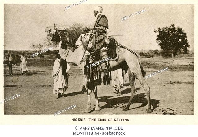 Emir of Katsina on a camel, Nigeria, West Africa -- Alhaji Muhammadu Dikko or Muhammad Dikko dan Gidado (1865-1944), 47th Emir of Katsina from 1906 until his...