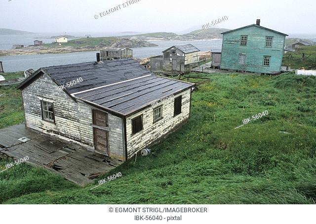 Old homes in the outpost of Battle Harbour National Historic District, Labrador