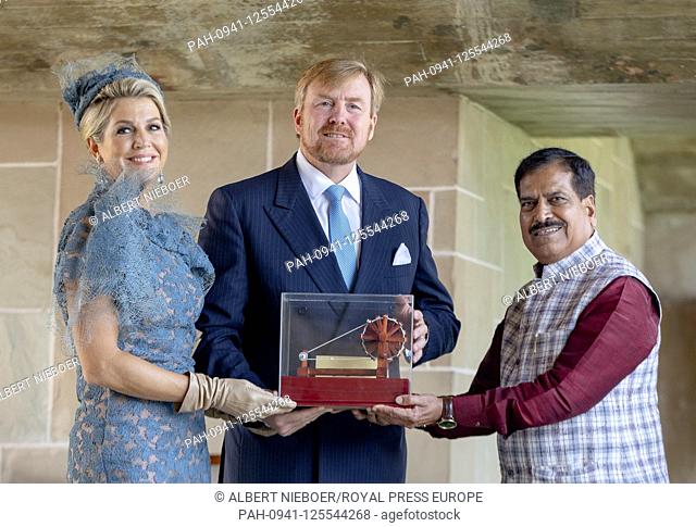 King Willem-Alexander and Queen Maxima of The Netherlands visit the Gandhi monument and lay a wreath in Delhi, on October 14, 2019