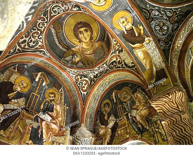 Frescoes of the Karanlik Kilise (Dark Church, 12th century), Goreme Open Air Museum, Cappadocia, Turkey