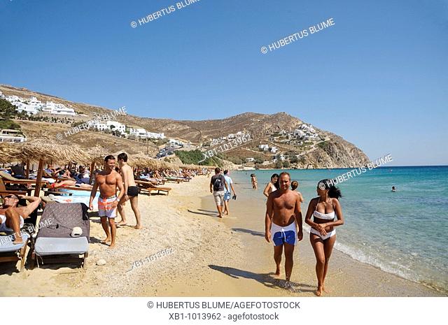 Elia Beach, Mykonos, part of the Cyclades in the Aegean See, Greece