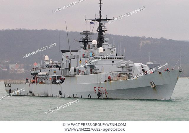 Military ships enters in the Bulgarian Black sea port of Varna, some 450 kms (280 miles) north-east of the capital Sofia, Saturday, March, 07, 2015