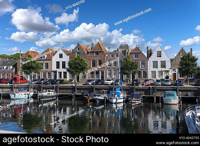 Cityscape at the marina, Veere, Zeeland, Netherlands, Europe |Cityscape at the marina of Veere. Veere is a city in the province of Zeeland in the Netherlands