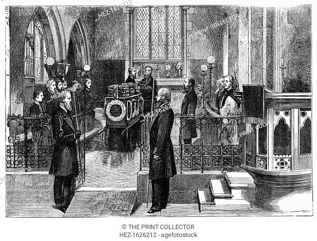 The funeral of Benjamin Disraeli (1804-1881), British prime minister, late 19th century. The funeral took place in St Michael's Church