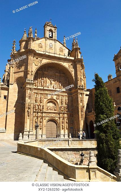 Salamanca, Salamanca Province, Spain  The 16th century Dominican Convent of Saint Stephen with its Plateresque arch  Convento de San Esteban