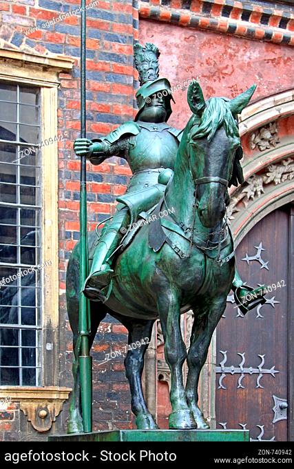 Herold am östlichen Portal des Rathauses in Bremen, Reiterfigur