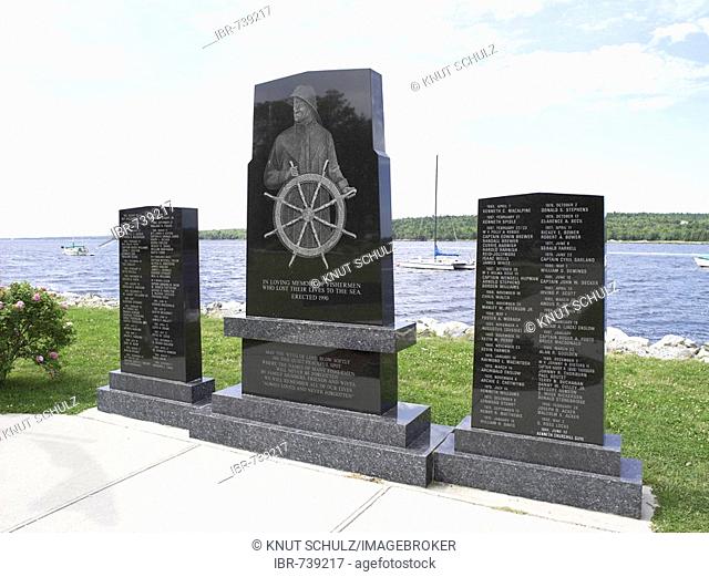 Monument on the historic waterfront of Shelburne, Nova Scotia, Canada