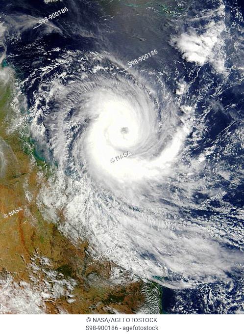 Tropical Cyclone Larry formed off the northeastern coast of Australia on March 18, 2006, but built strength rapidly  When the Moderate Resolution Imaging...