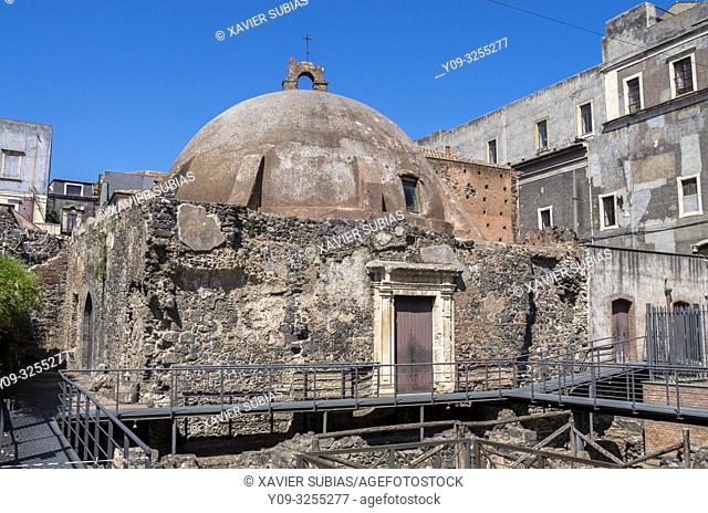 Former Byzantine basilica of Santa Maria della Rotonda, Catania, Sicily, Italy
