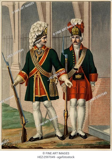 Grenadiers of the Preobrazhensky Regiment in 1732-1738, Early 1840s. Found in the collection of the A. Suvorov State Memorial Museum, St. Petersburg