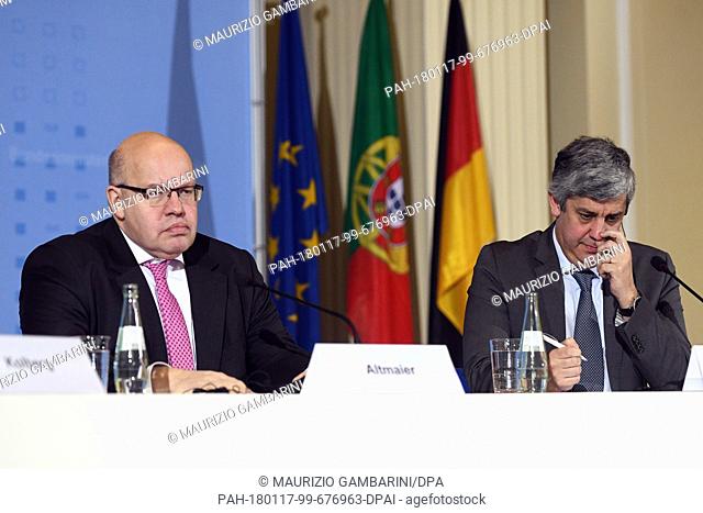 German Minister of Finance Peter Altmaier (CDU, L) and Mario Centeno, Portuguese Minister of Finance and new President of the Eurogroup