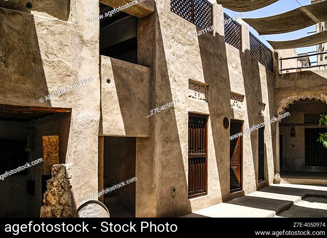 Coins House. Bastakiya historic area, Bur Dubai. Dubai, United Arab Emirates, Middle East
