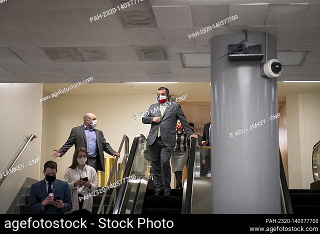 United States Senator Ted Cruz (Republican of Texas) passes through the Senate subway following a vote at the U.S. Capitol in Washington, DC, Tuesday, March 2