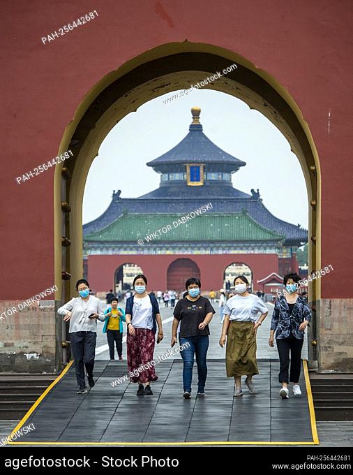 Tourists visit Temple of Heaven in Beijing, China on 14/09/2021 An imperial complex of religious buildings is on of the landmarks of Chinese capital by Wiktor...