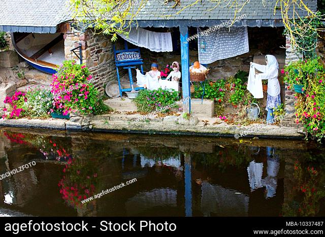Numerous covered washhouses line the river. The Petite Cité de caractére Pontrieux is located on the Trieux River. A French commune in the Brittany region in...