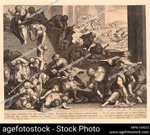 Massacre of the Innocents. Artist: Aegidius Sadeler II (Netherlandish, Antwerp 1568-1629 Prague); Artist: After Jacopo Tintoretto (Jacopo Robusti) (Italian