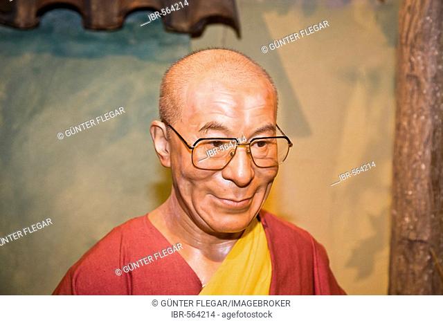 Dalai Lama Tenzin Gyatso as a wax figure Wax museum of Prague Czechia