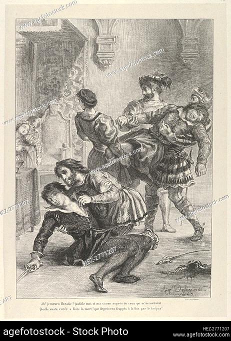 The Death of Hamlet, 1843., 1843. Creator: Eugene Delacroix
