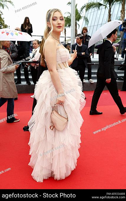 Defne Tiftik attends the premiere of 'Kuru Otlar Ustune (About Dry Grasses)' photocall during the 76th Cannes Film Festival at Palais des Festivals in Cannes