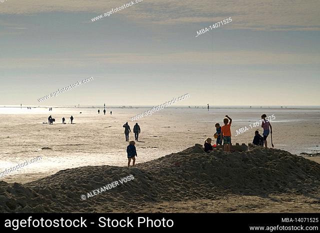europe, germany, schleswig holstein, north sea, st peter ording, expanse, water, beach, wadden sea