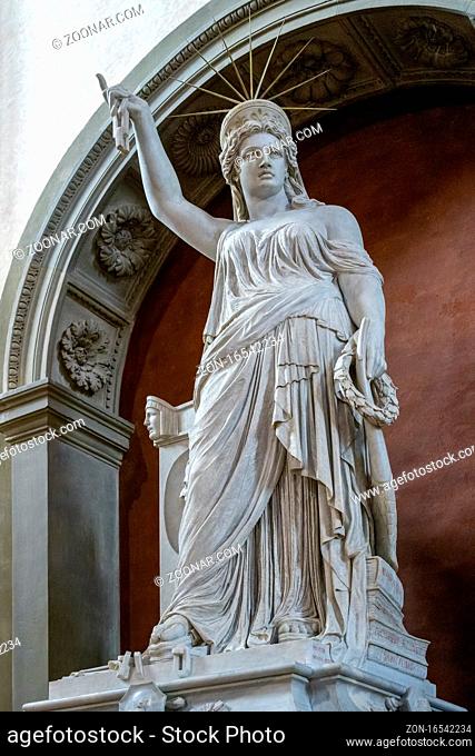FLORENCE, TUSCANY/ITALY - OCTOBER 19 : Monument to playwright Giovanni Battista Niccolini in Santa Croce Church in Florence on October 19, 2019
