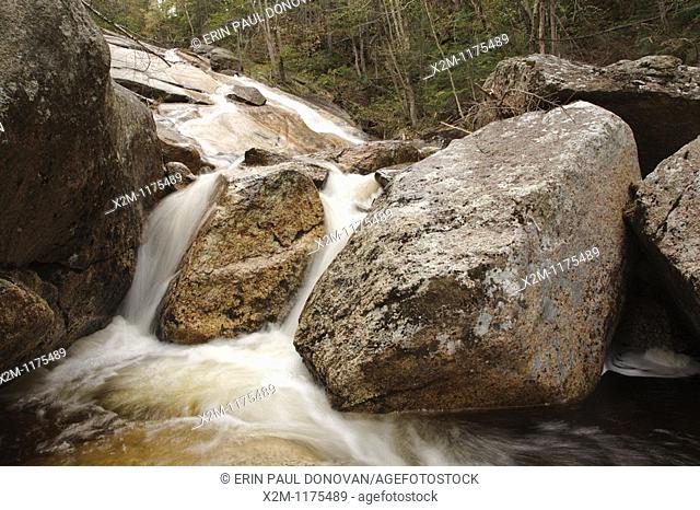 Cascade along the South Branch of Hancock Brook in Lincoln, New Hampshire USA  This river is located near the Kancamagus Highway route 112 which is one of New...
