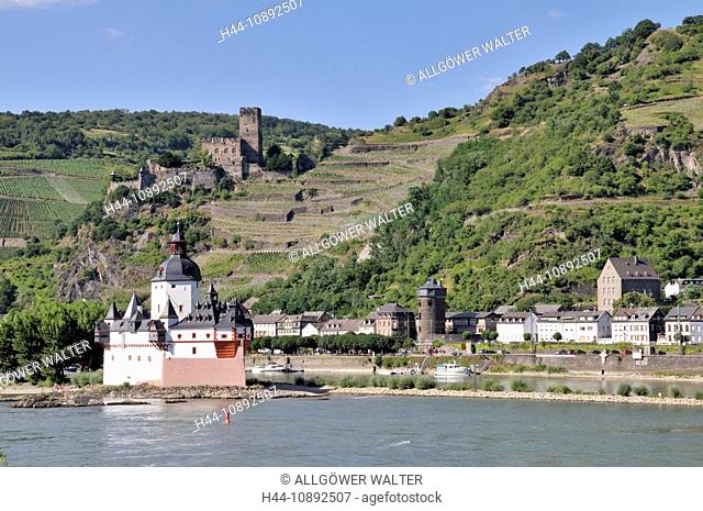 Architecture, bastion, connection arrangement, castle, Germany, Europe, fortress, Kaub, cultural monument, middle Rhine Valley