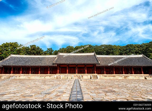 Yeongnyeongjeon Hall or also called Hall of Eternal Comfort is one of the main shrines in Jongmyo Shrine, Seoul, South Korea. Taken during fall