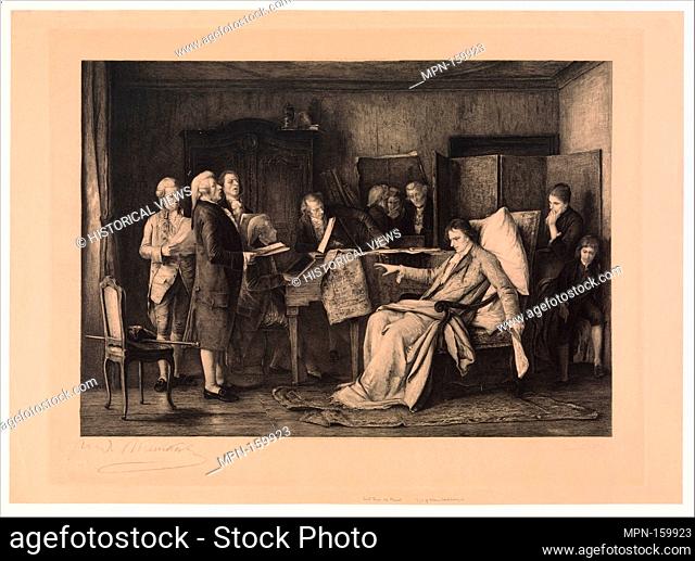 The Last Moments of Mozart. Artist: Armand Mathey-Doret (French, Besançon 1854-1931 Buffard); Artist: After Mihóly Munkócsy (Hungarian