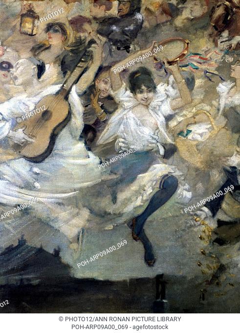 Adolphe Willette (1857-1926) Ecole française Parce Domine (détail) Panneau réalisé en 1884 pour la décoration du cabaret ""Le Chat Noir"" boulevard Montmartre à...