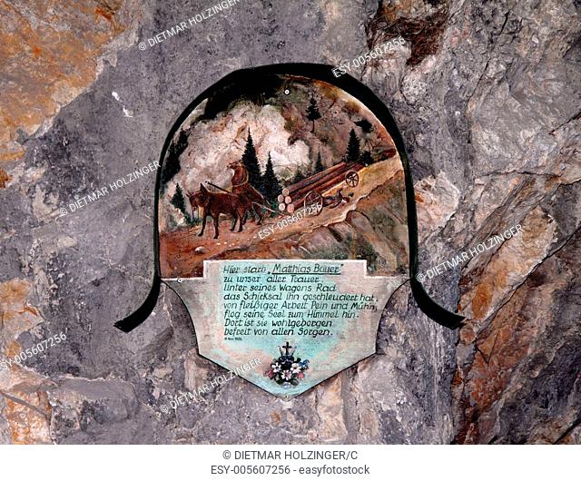 VOTIVE TABLET, COMMEMORATIVE PLAQUE ACCIDENT IN 1926 IN THE ALPS