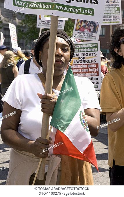 May 1, 2010, Annual peaceful rally for amnesty, equal-rights, legalization, racial-equality, freedom of speech, fair labor, Union Square, Manhattan