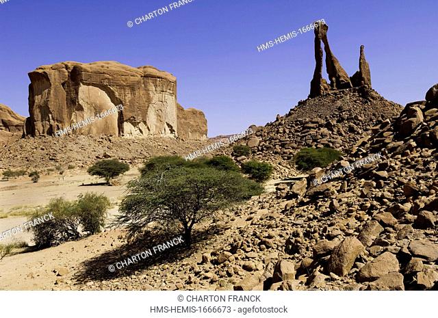 Chad, Southern Sahara desert, Ennedi massif, Bachikele oued, Djoula arch
