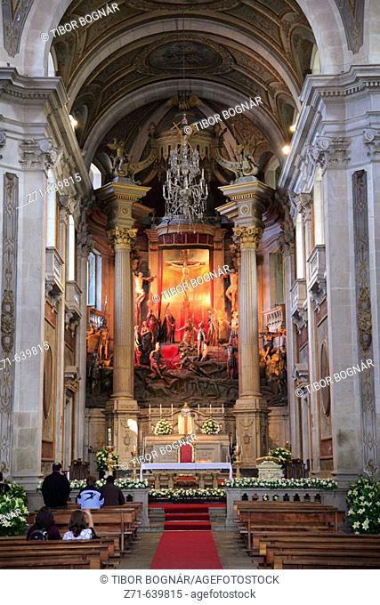 Portugal, Minho, Bom Jesus do Monte, church interior