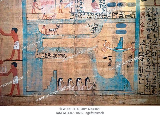 Book of the Dead papyrus of the scribe Userhat from Thebes. Dated 1450 BC