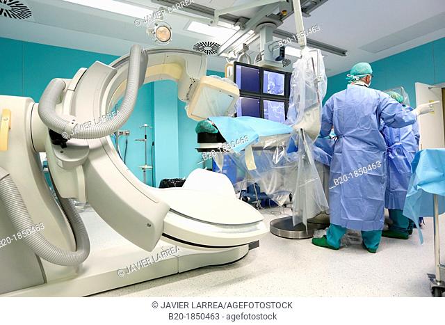Cerebral aneurysm embolization, Interventional Neuroradiology, Radiology Department, Donostia Hospital, San Sebastian, Donostia, Gipuzkoa, Basque Country, Spain