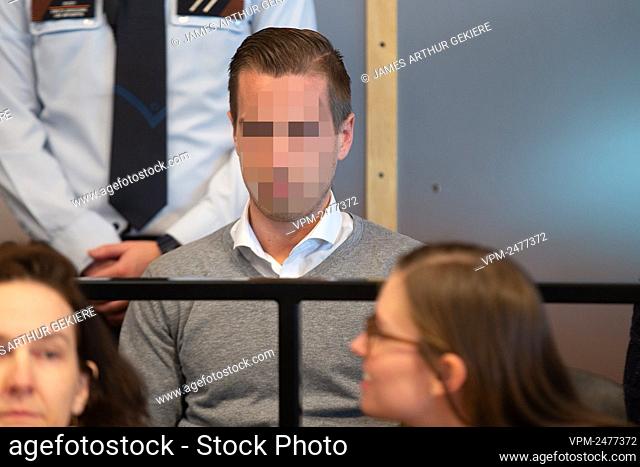 The accused Pieter Vermeersch pictured during the jury composition for the assize trial of five accused for the robbery homicide on Leopoldine De Decker (76) in...