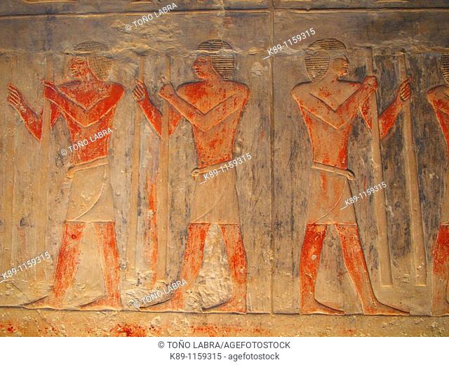 Relieves en mastaba, Saqqara, El Cairo, Egipto