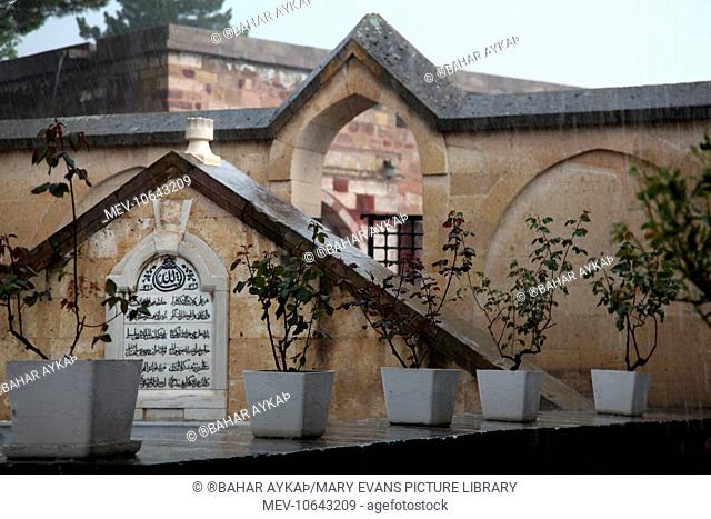 The second courtyard of the Haji Bektash Museum in Nevsehir Turkey
