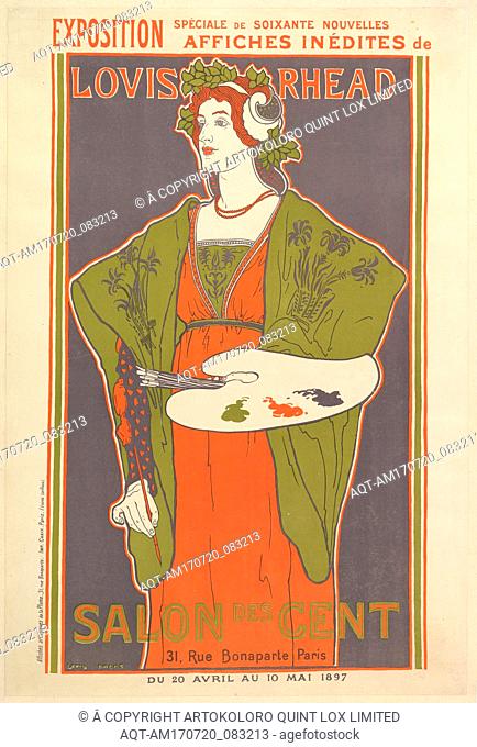 Salon des cent, 1897, Lithograph, Sheet: 23 7/8 in. Ã— 16 in. (60.6 Ã— 40.7 cm), Louis John Rhead (American, born England, 1857â€“1926)