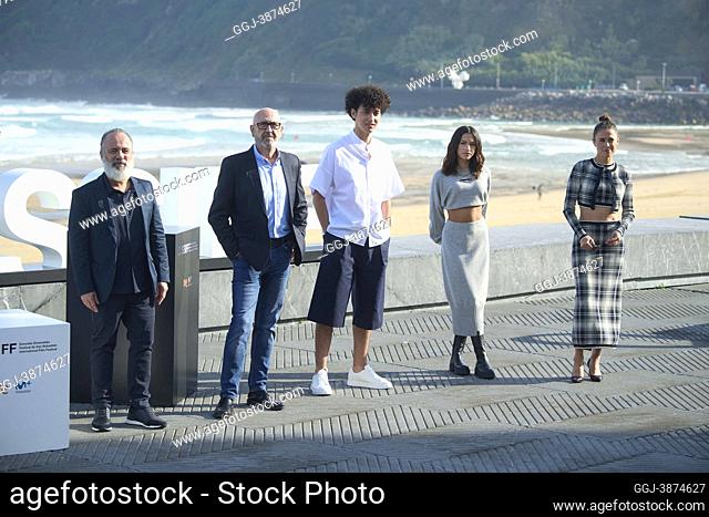Patricia Lopez Arnaiz, Javier Gutierrez, Irene Virguez, Sofian Elben attended 'The Daughter' Photocall during 69th San Sebastian International Film Festival at...