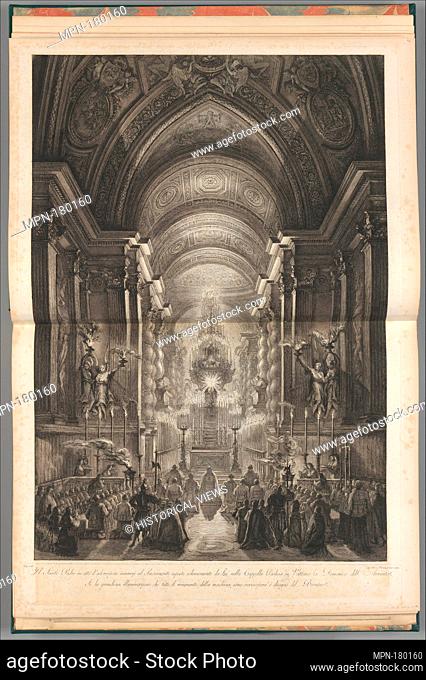 Ceremony held in the Cappella Paolina, Vatican. Artist: Francesco Piranesi (Italian, Rome 1758-1810 Paris); Artist: After Louis Jean Desprez (French